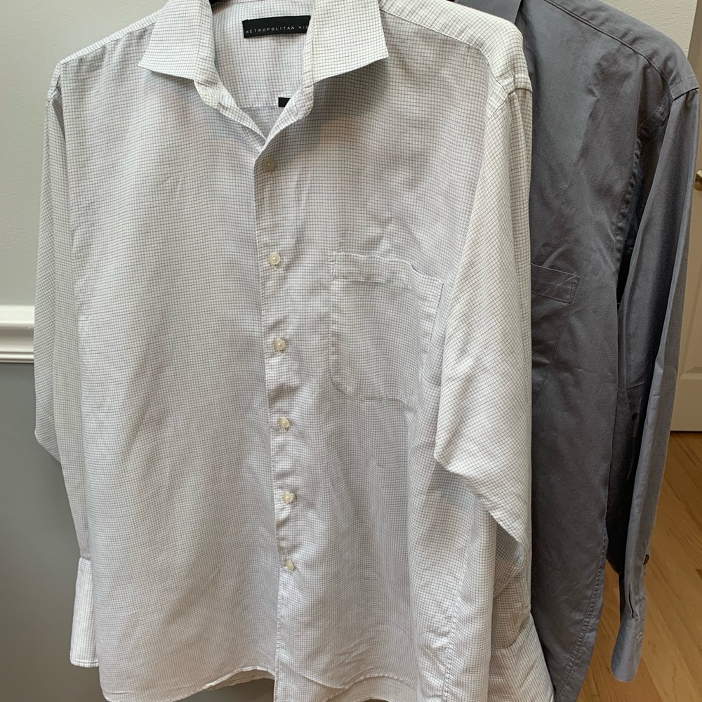 Lot of two vintage mens dress shirts by Metropolitan View.